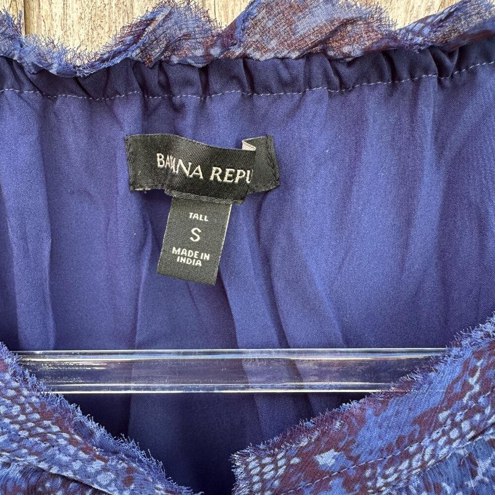 Banana Republic Blue Snakeskin Long Sleeve Dress Small - Picture 9 of 13